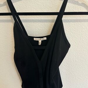 EXPRESS Black V-Neck Strappy Women's Bodysuit